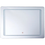 Specchio da parete con LED argento 60 x 80 cm Rettangolare Illuminato Sistema Antiappannamento