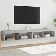 Mobili TV con Luci LED 2pz-Set di 2 Credenza per TV Grigio Cemento 100x30x30 cm