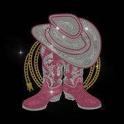 Applicazione Cowboy in Metallo - Trasferimento Hotfix - Patch Bling - Riparazione di Abiti - Decorazione DIY - Design Western
