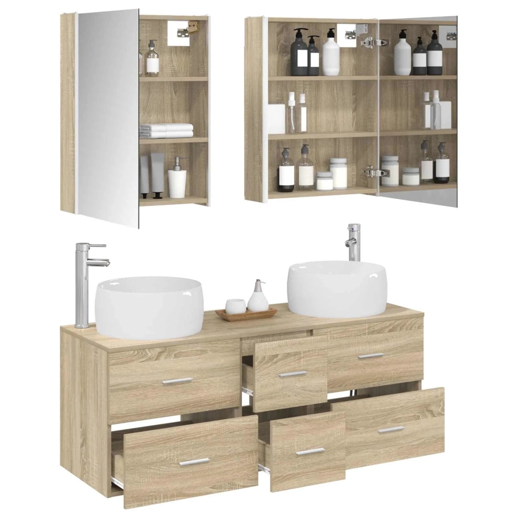 Set di mobili per il bagno 5 pcs Rovere Sonoma 3407049