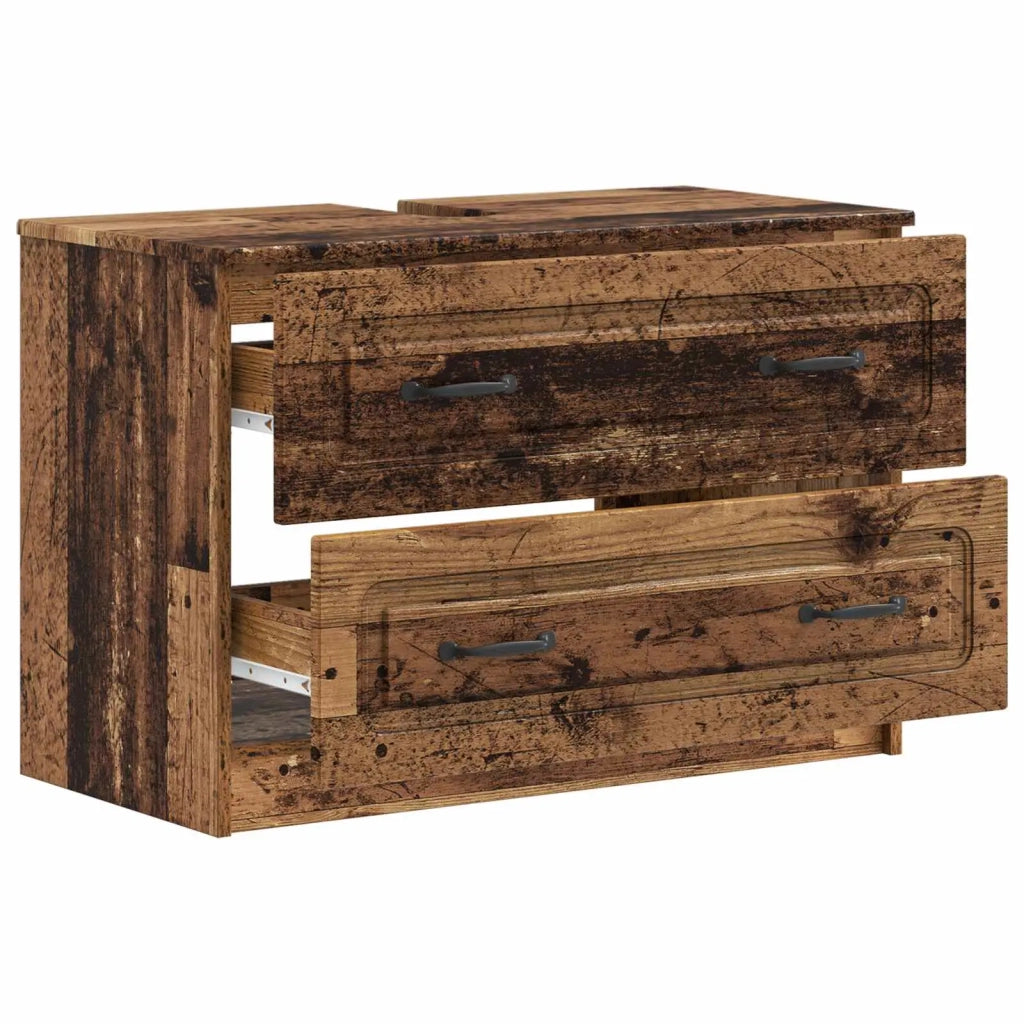 Armadio per Lavabo da Bagno UTRECHT Legno antico 897683