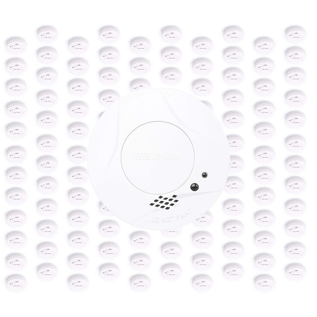 Set 120x Rilevatore di fumo con batteria fissa da 3 V, 10 anni senza manutenzione, allarme antincendio con funzione HUSH, sensore antifumo fotoelettrico affidabile con potenza sonora di 85 dB