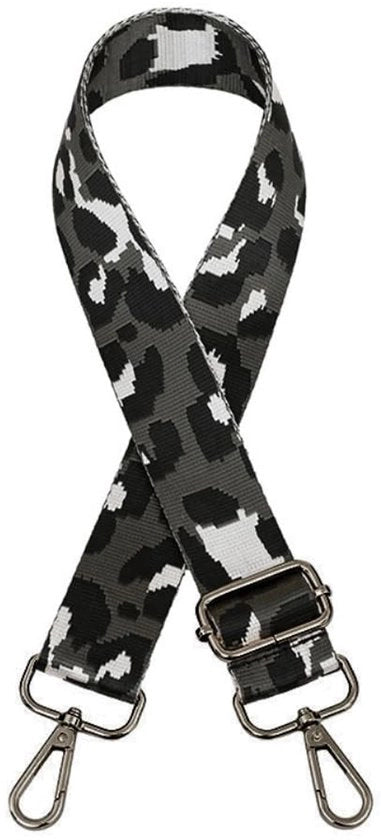 Cintura Portatile da 75 a 130 cm - Cinturone con Fibbia a Pistola - Larghezza 3,8 cm - Disegno a Pelle di Leopardo - Materiale Polyester - Cinturone con Cintura di Spalla