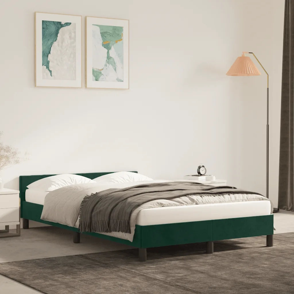 Giroletto senza Materasso Verde Scuro 120x200 cm in Velluto 347564