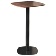 Tavolino da giardino Bistro Marrone scuro e nero Piano quadrato 60x60 cm Base metallica Rustico moderno