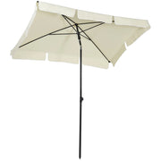 Easycomfort Ombrellone da Giardino Rettangolare 2x1.3 m con Inclinazione Regolabile e Palo in Alluminio, Beige e Nero