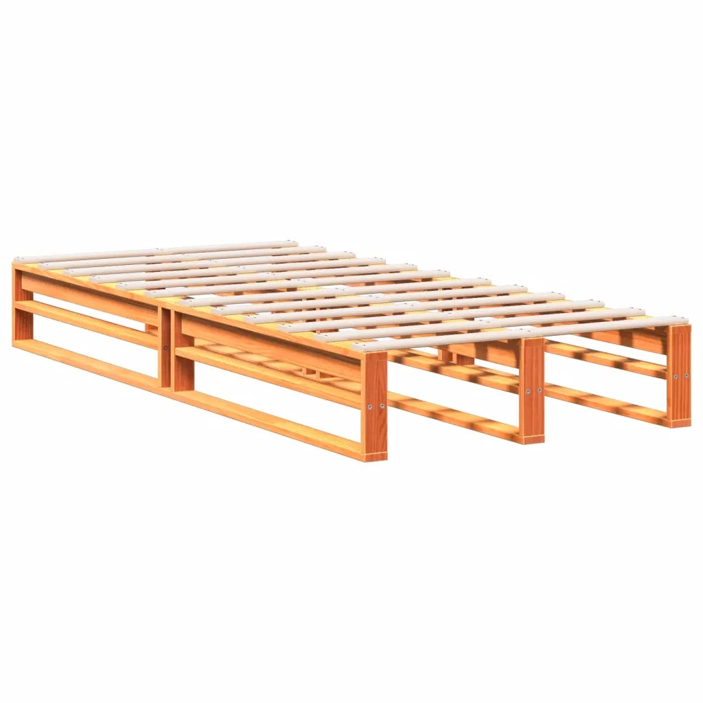 Letto Libreria senza Materasso Marrone Cera 100x200 cm in Pino 3323955