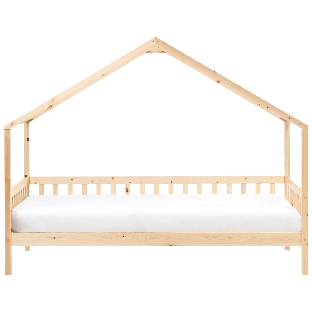 Letto a forma di casa per bambini Legno di pino chiaro UE Struttura letto singolo con doghe