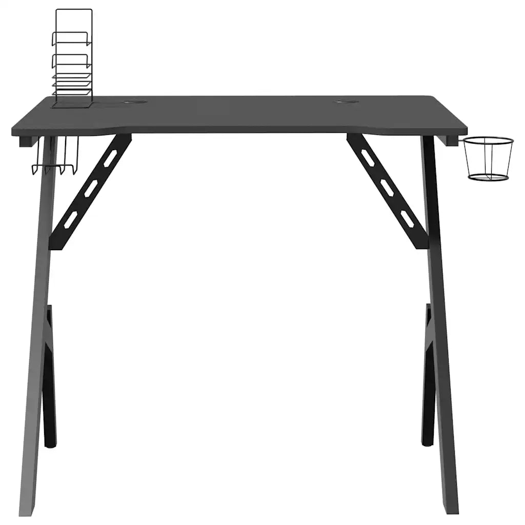 Scrivania da Gaming-Scrivanie per intrattenimento con Gambe a Y Nera 90x60x75 cm