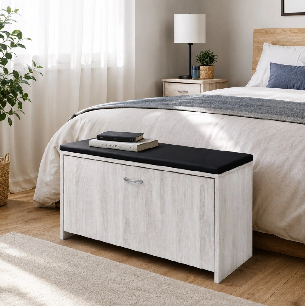 Panca Scarpiera Salvaspazio con Seduta Imbottita Ecopelle 60x24x41 cm Bianco