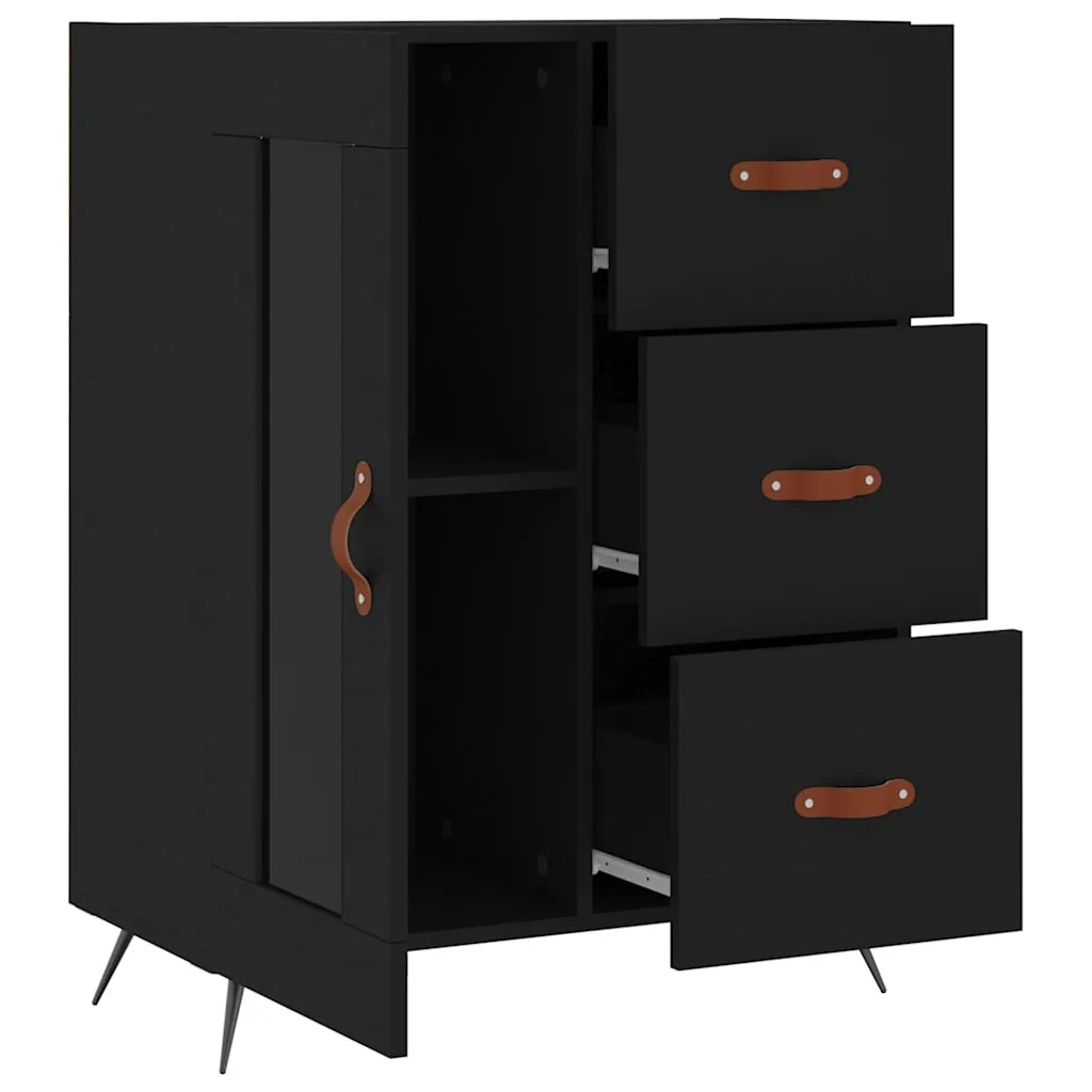 Credenza Nera 69,5x34x90 cm in Legno Multistrato