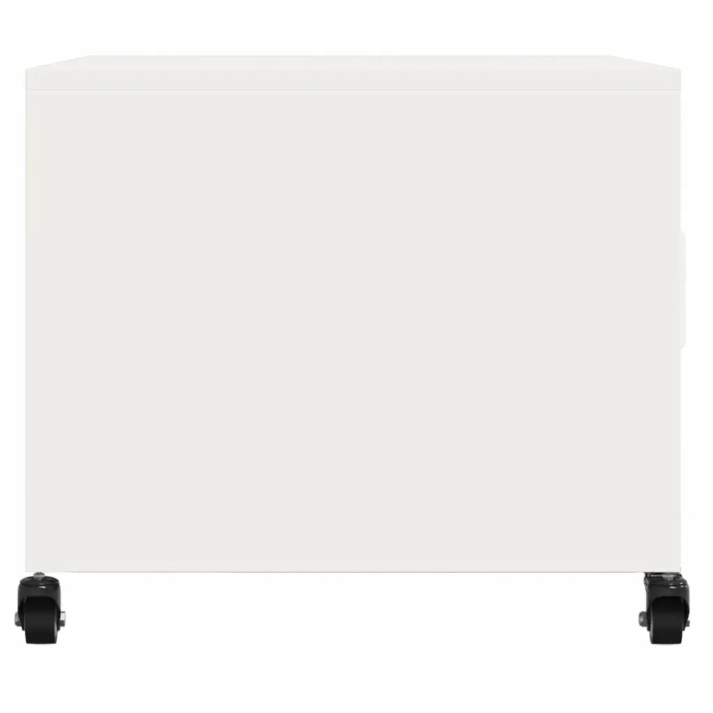 Tavolino da Salotto Bianco 68x50x43,5 cm in Acciaio 846691