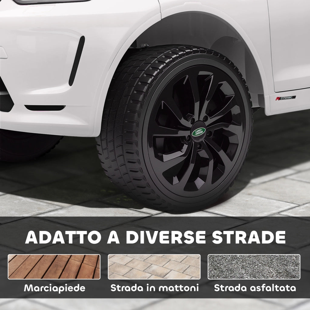Macchina Elettrica Land Rover per Bambini ¨C Xylo ¨C Bianco 106x65.5x51 cm con Fari e Clacson