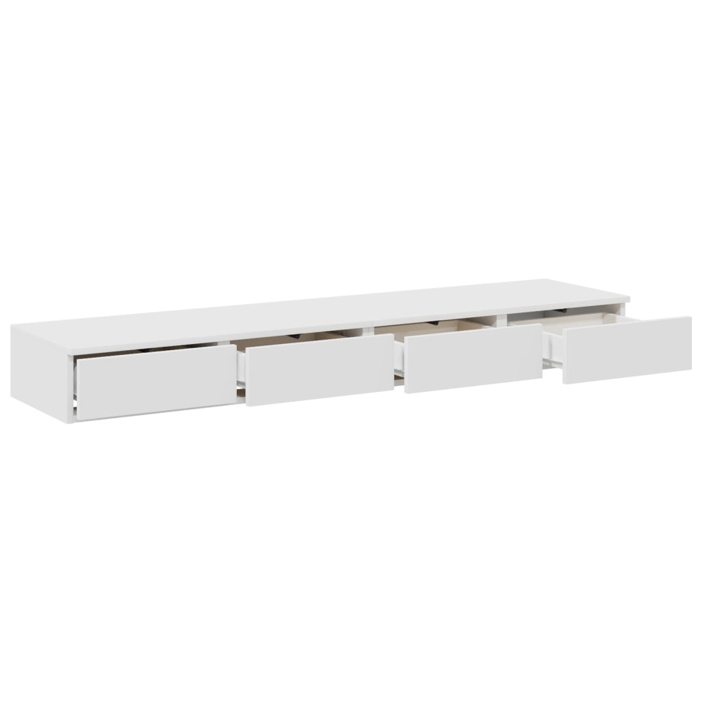 Cassetti Bianchi 150x36,5x16,5 cm in Legno Ingegnerizzato