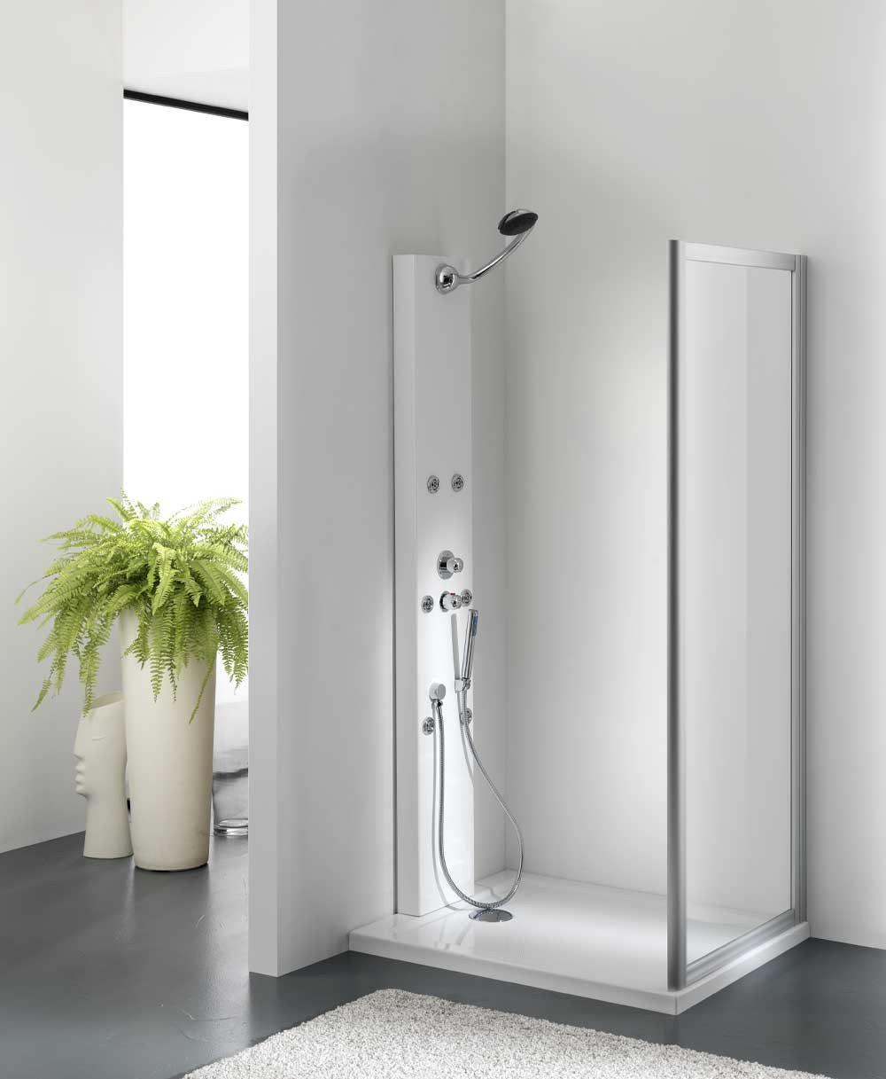 Box doccia zenith fix 80 parete fissa bianco + acrilico b07wsf69