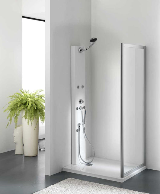 Box doccia zenith fix 80 parete fissa bianco + acrilico b07wsf69