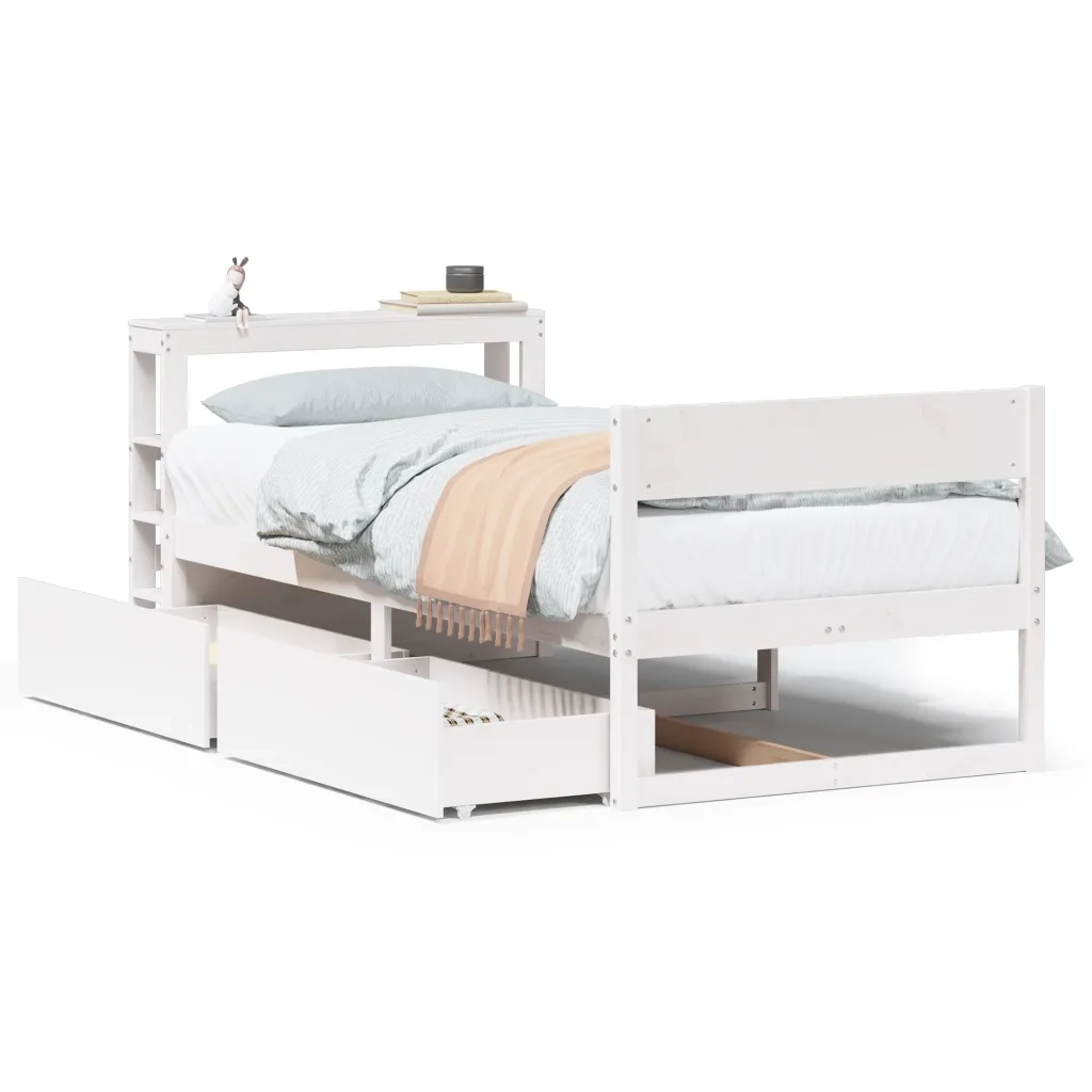 vidaXL Letto senza Materasso Bianco 90x200 cm Legno Massello di Pino