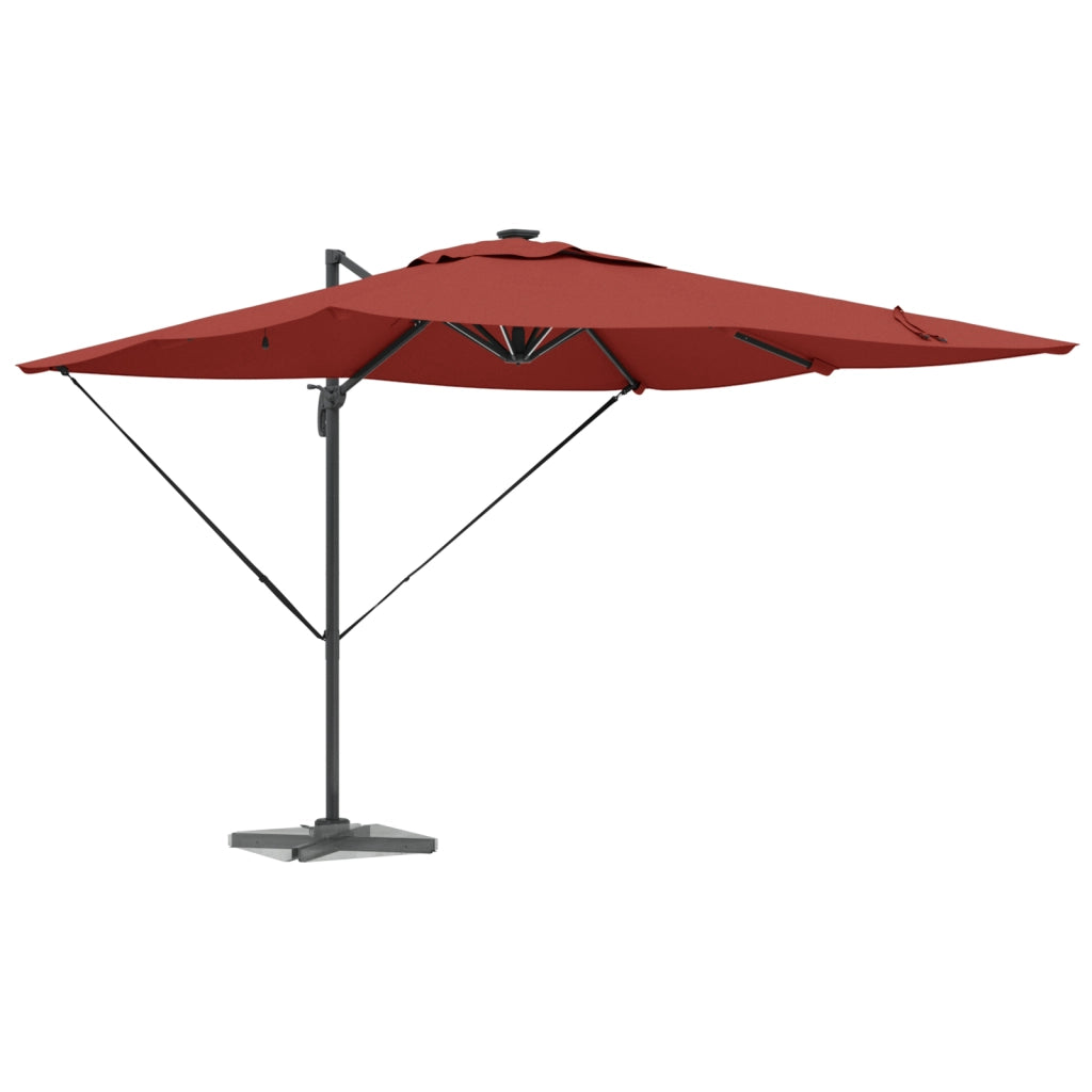 Ombrellone a sbalzo Roma con LED Terracotta 286x285x270 cm Alluminio