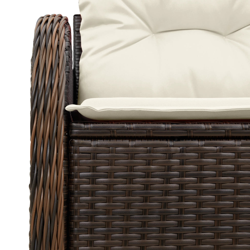 Divano da Giardino a 2 Posti con Cuscini Rattan Sintetico Marrone