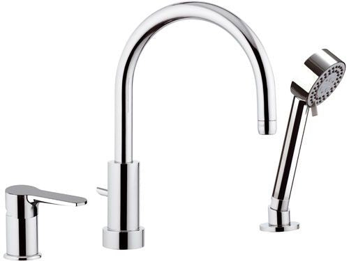 Miscelatore bordo vasca minimale con doccetta - serie winner