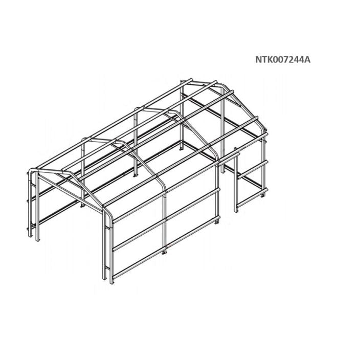 Box auto lamiera capanno in Acciaio Zincato con saracinesca 438x724 cm x h 3,31m - 585KG - 31.7 mq - VERDE