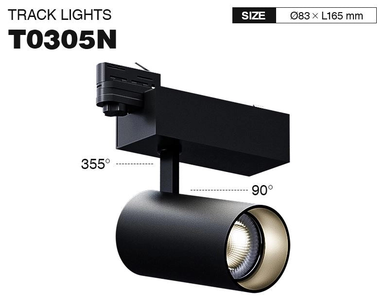Faretto Led a Binario 35W Nero 2860Lm 36 gradi Luce Naturale 4000K
