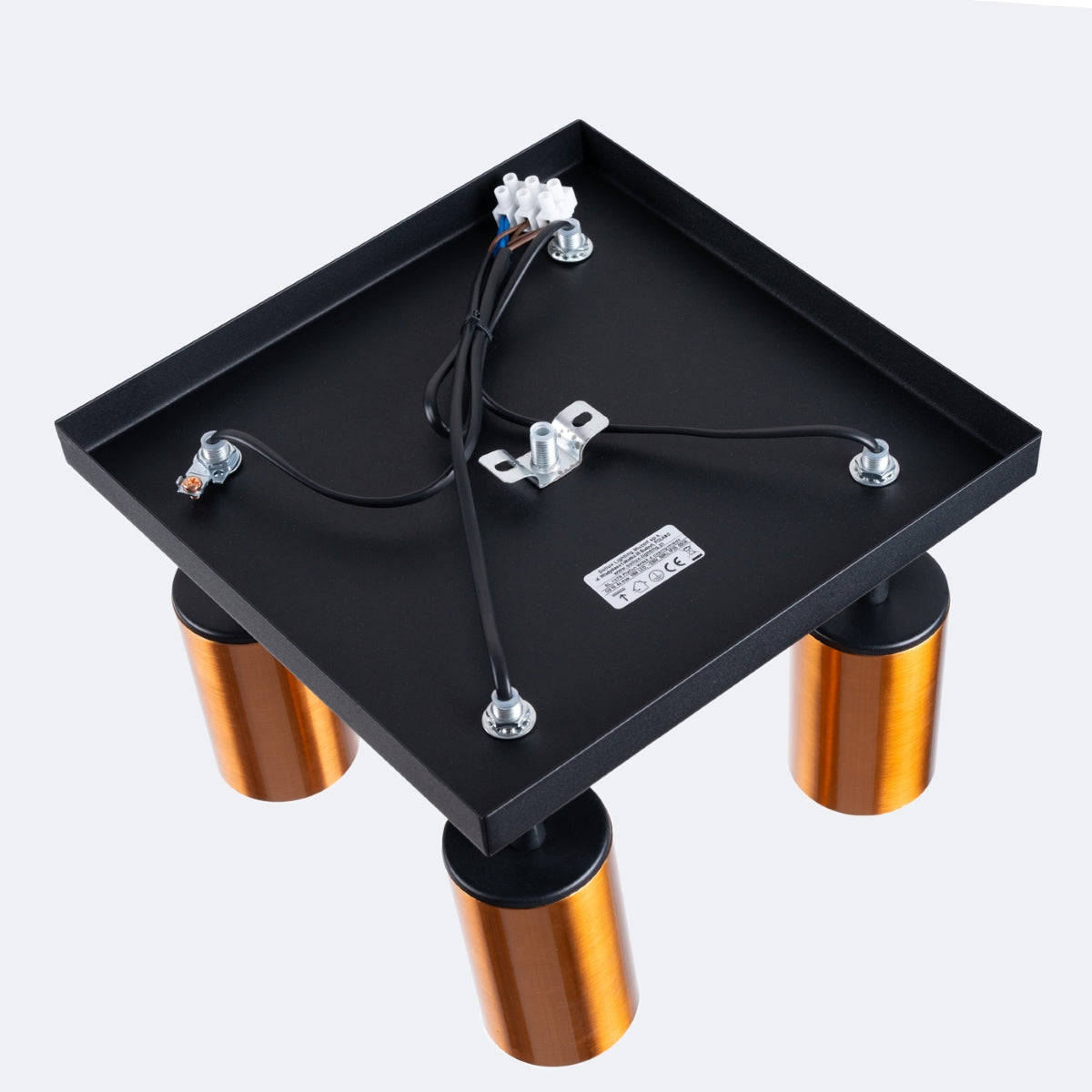 Lampada moderna in acciaio tubolare a 4 luci WINX Bittersweet Shimmer FI6/10, rame nero