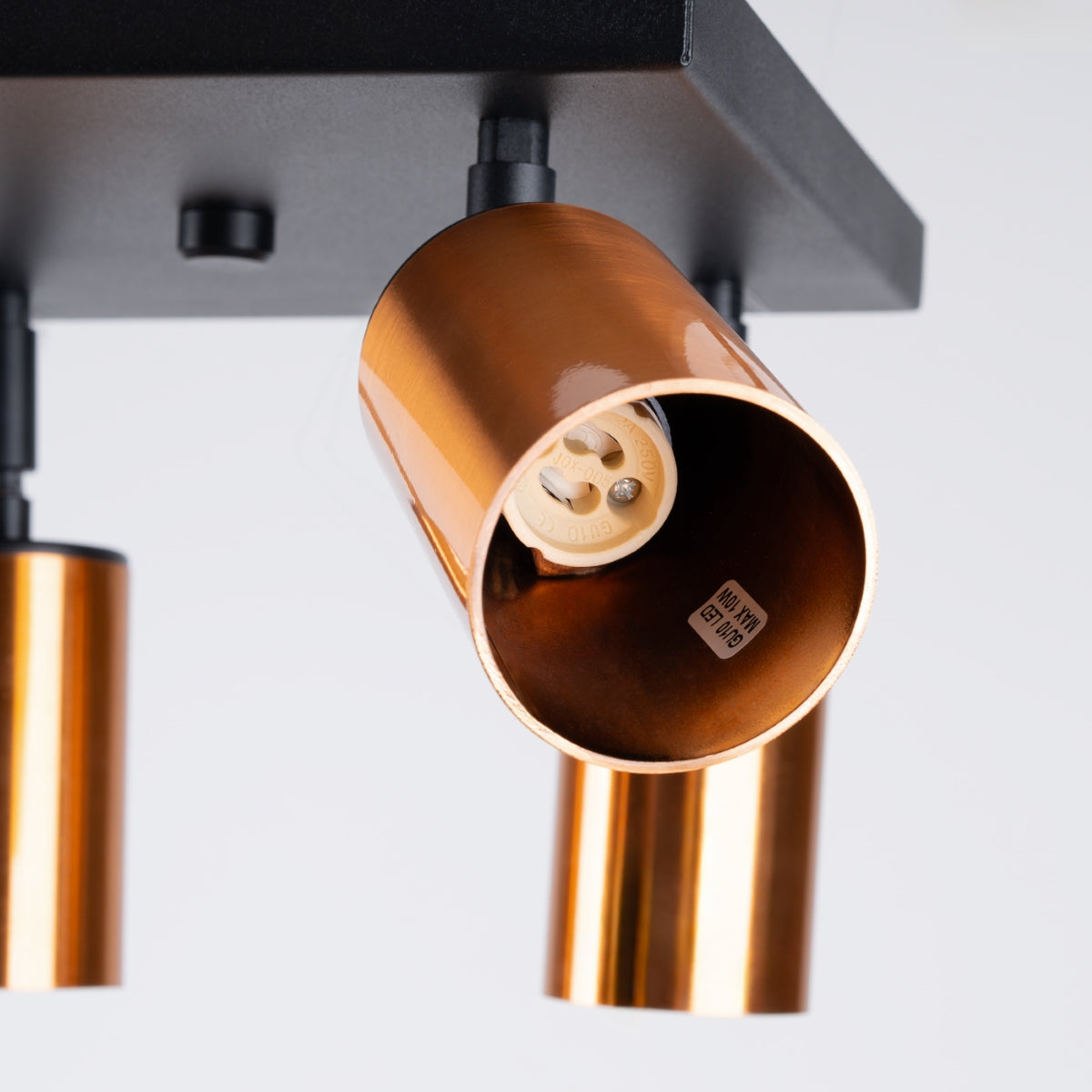 Lampada moderna in acciaio tubolare a 4 luci WINX Bittersweet Shimmer FI6/10, rame nero