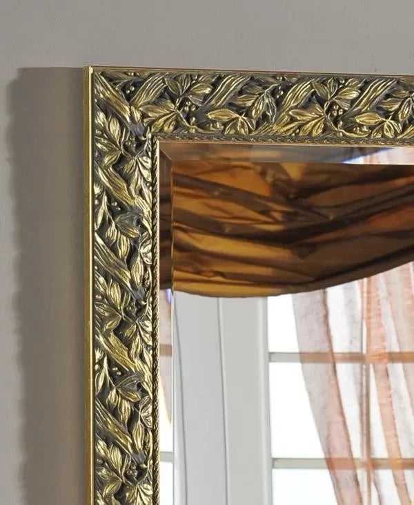 Mobili2g - specchiera in foglia oro rettangolare misure:  68 x 88 x 4