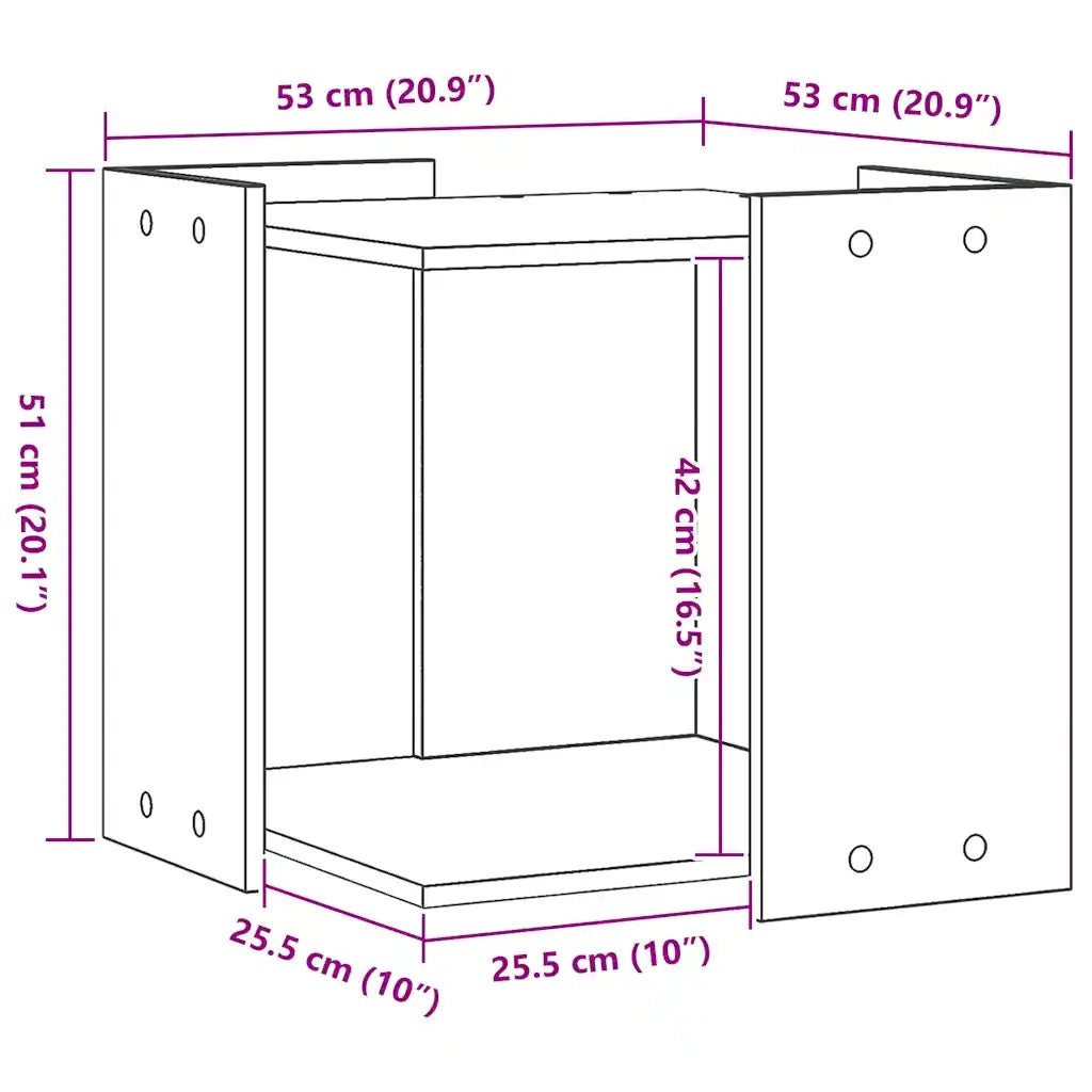 vidaXL Recinto Lettiera Rovere Artigianale 53x53x51 cm in Truciolato