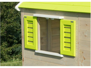 Casetta bambini Bamby 120x120x155h abete colorato grigio/verde mela Losa