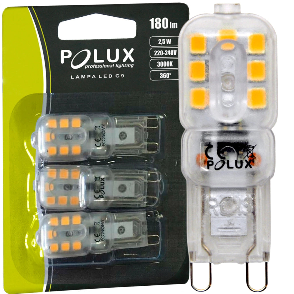 Lampadina LED SMD G9 2,5W 180lm calda 3000K 3pz Polux