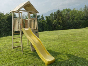 Torretta Kikka per bambini pino impregnato con scivolo 130x110cm Losa