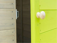 Casetta bambini Bamby con altalena 120x120 abete colorato grigio/verde mela Losa