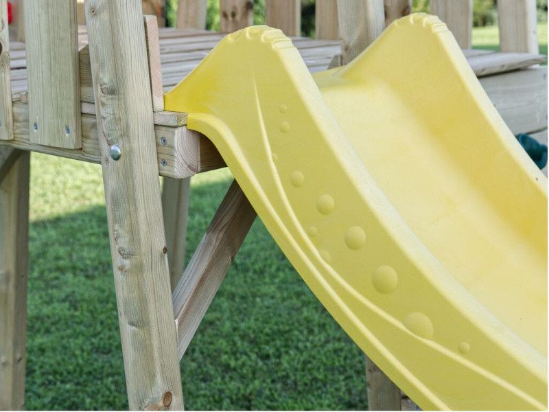 Torretta Kikka per bambini pino impregnato con scivolo 130x110cm Losa