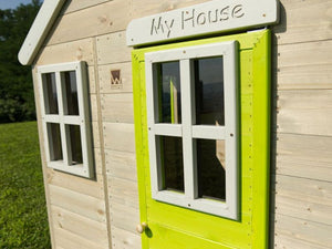 Casetta bambini su palafitta Bamby 160x190 abete colorato grigio/verde mela Losa