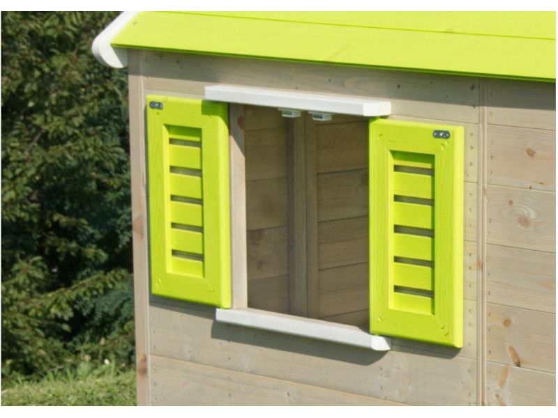 Casetta bambini su palafitta Bamby 160x190 abete colorato grigio/verde mela Losa