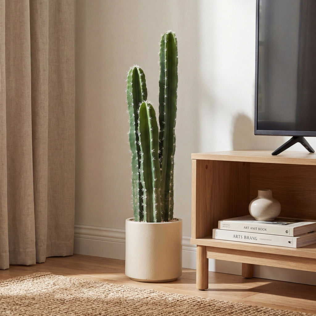 Pianta artificiale cactus grande 95 cm con vaso ¨C zephmum ¨C verde