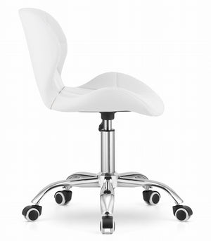 Sedia girevole Valora AVOLA in ecopelle bianca, design ergonomico