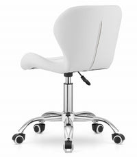 Sedia girevole Valora AVOLA in ecopelle bianca, design ergonomico