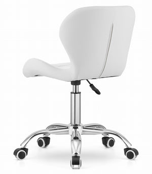 Sedia girevole Valora AVOLA in ecopelle bianca, design ergonomico