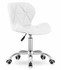 Sedia girevole Valora AVOLA in ecopelle bianca, design ergonomico