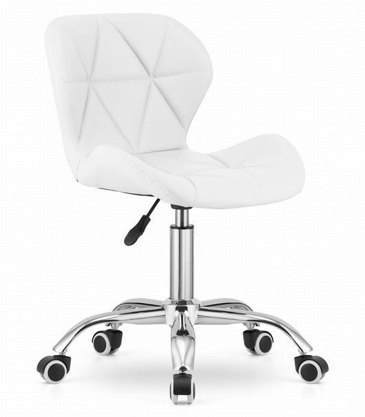 Sedia girevole Valora AVOLA in ecopelle bianca, design ergonomico