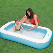Trade Shop - Piscina Gonfiabile Per Bambini Baby Rettangolare 166 X 100 X 28 Cm Giardino -