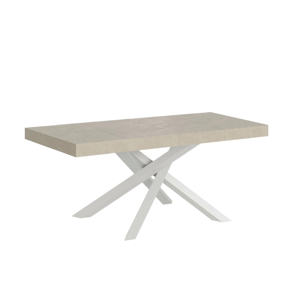 Tavolo Allungabile 120-380x90x77 cm Volantis Premium Cashmere Telaio Bianco