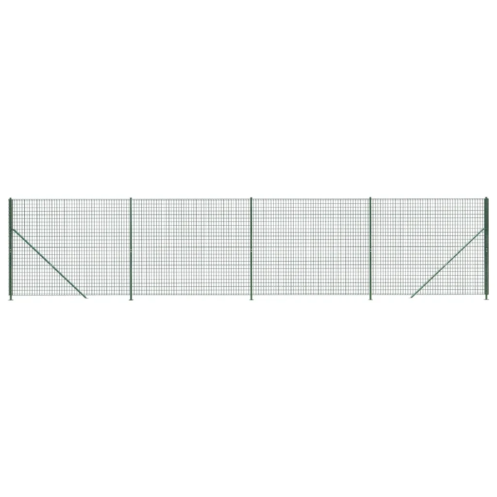 Recinzione Metallica con Flangia Verde 1,8x10 m