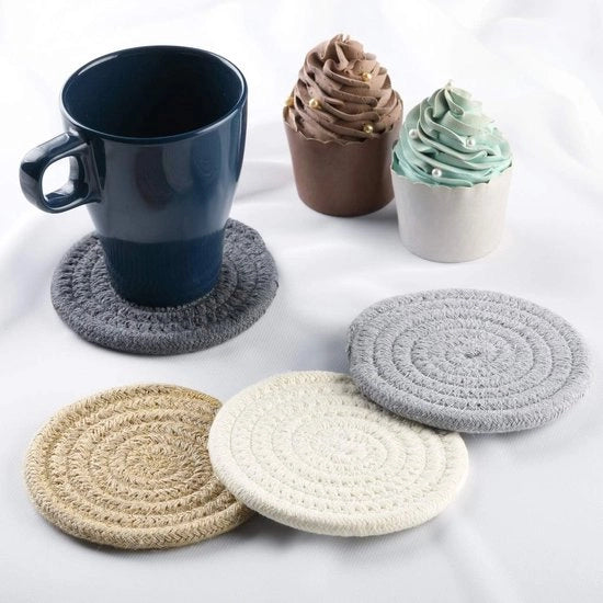 Set di 8 sottopiani in cotone, lavabili, tappeti per bicchieri resistenti alle abrasioni, decorazione da tavola (mixing)