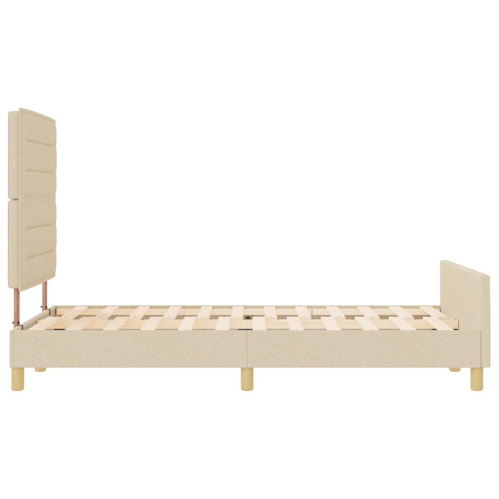 letto in tessuto crema  140x190 cm