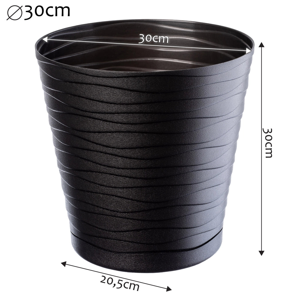 Vaso da fiori KADAX da 30 cm, con coperchio in plastica e supporto.