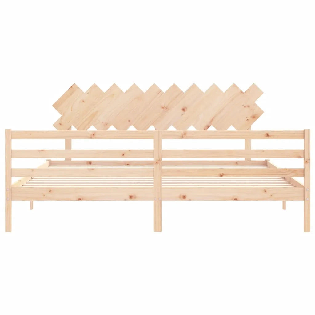 Giroletto con Testiera-Struttura Letto con testiera 200x200 cm in Legno Massello 872752